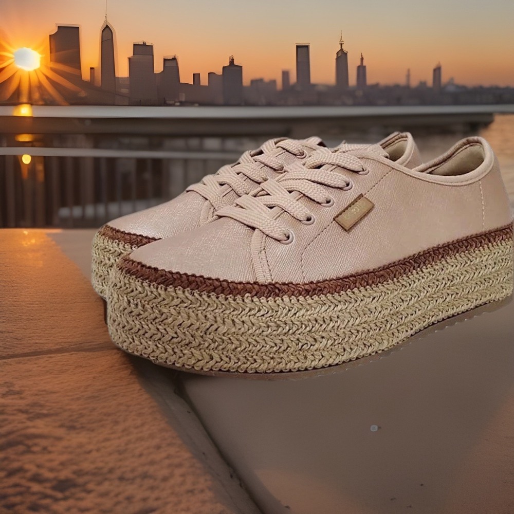 (344/7)Beira Rio Womens Shoes Espadrille Wedges Platform Fashion Size6